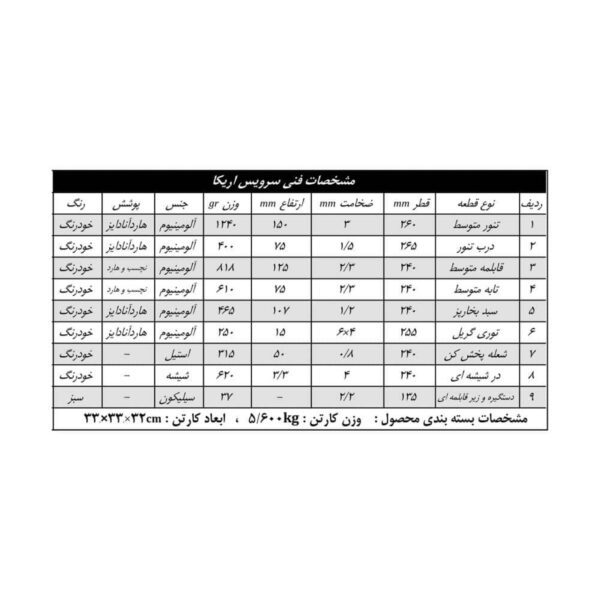 غذاپز تنوری ناخ مدل اریکا (۸پارچه ۸نفره) - Image 11